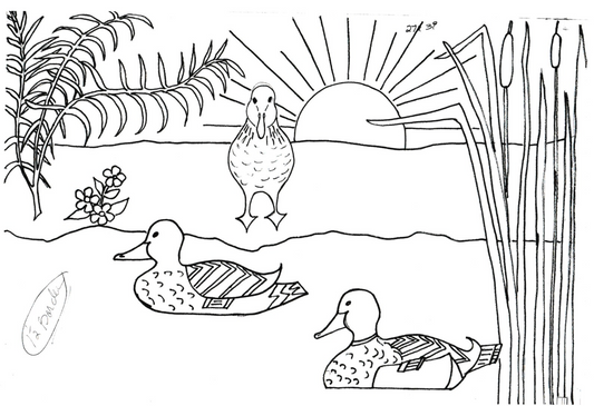 Three Ducks at Sunrise