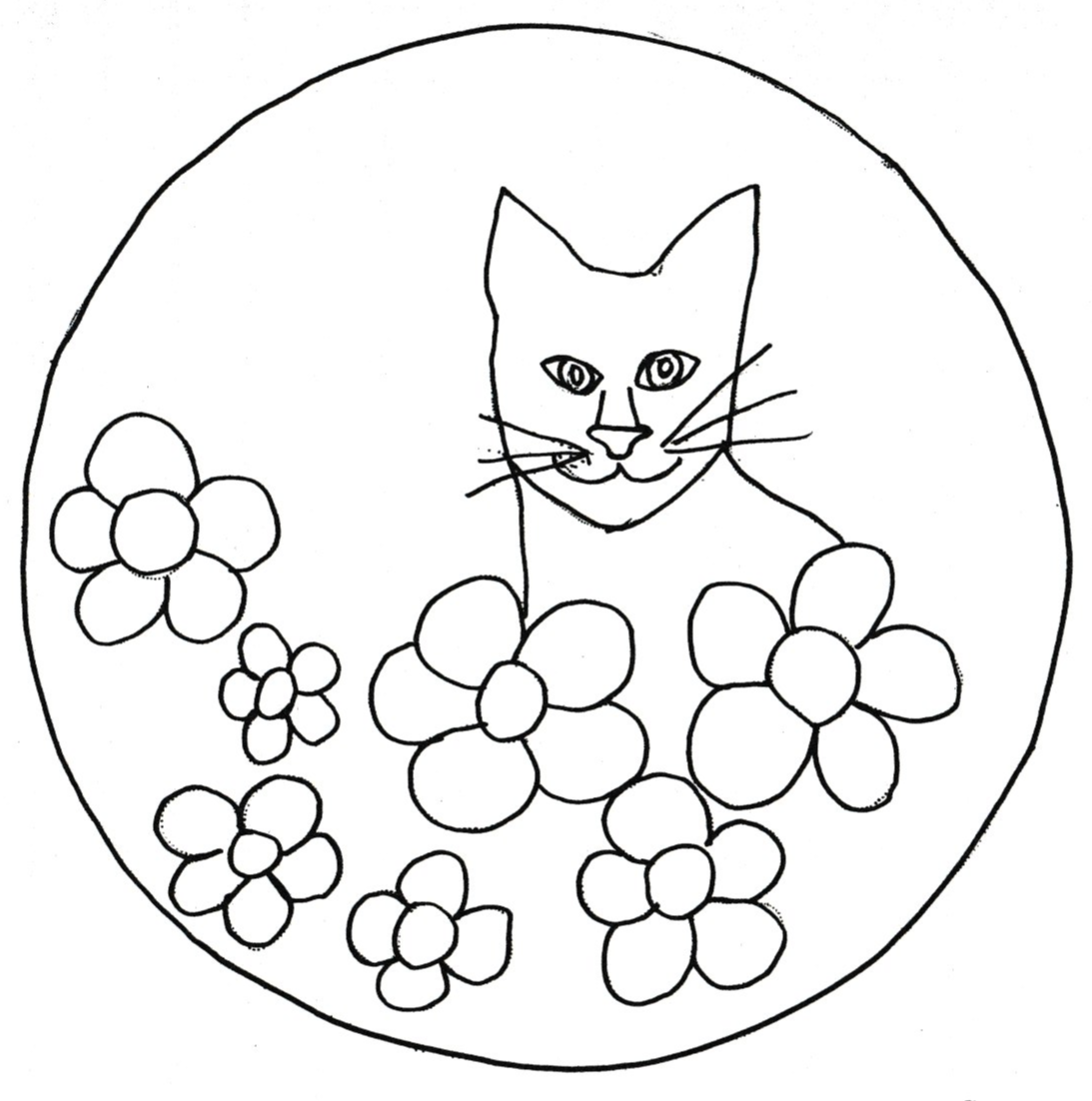 Cat and Flowers