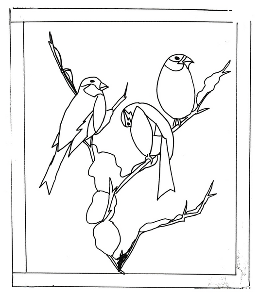 Birds on Snowy Branch