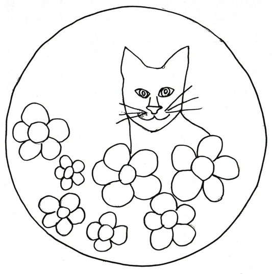 Cat and Flowers
