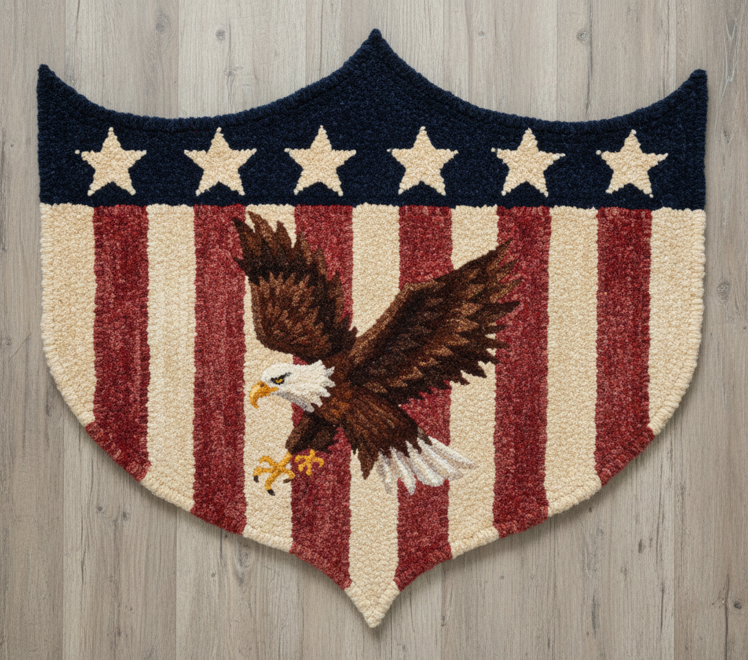 Bald Eagle and Shield – Anita's Rug Hooking