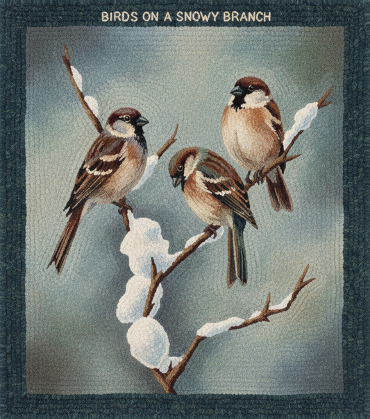 Birds on Snowy Branch