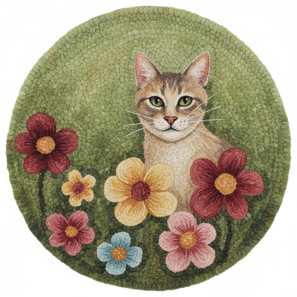 Cat and Flowers