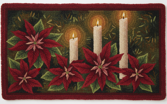 Candles and Poinsettias