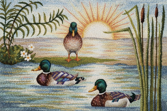 Three Ducks at Sunrise